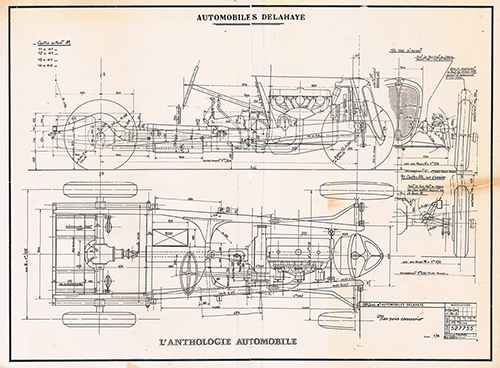 Delahaye 135, design drawing