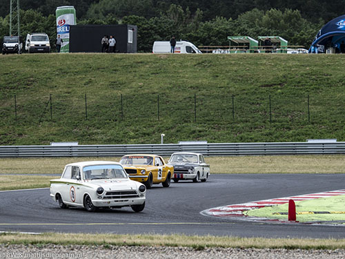 Steve Soper/Martin, Peter Klutt, Martin Strommen, Lotus Cortina, Ford Mustang, 2018 Most Historic Grand Prix