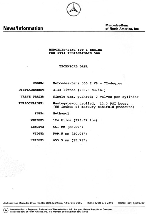 500I engine specs