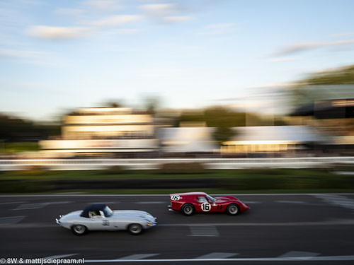 Niklas Halusa/Emanuele Pirro, Jon Minshaw/Phil Keen, Ferrari 250 GT Breadvan, Jaguar E-type, 2018 Goodwood Revival