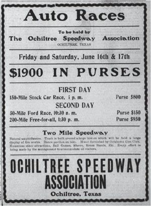 Ochiltree Speedway, 1916