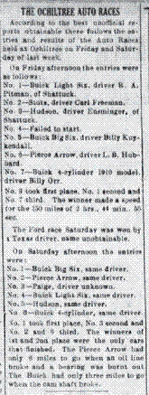 Ochiltree Speedway, 1916